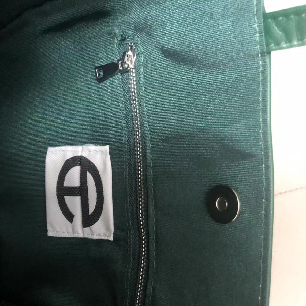 Tote Bag Dark green patent leather Telfar laptop bag medium number - Picture 4 of 7